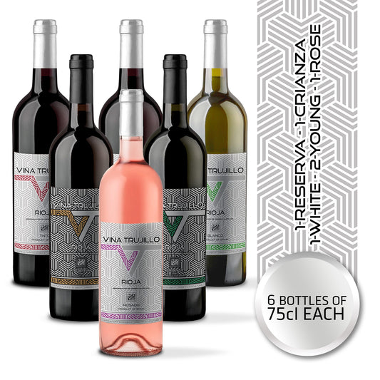 Viña Trujillo Organic Rioja Mixed Box Nº1 – Pack of 6 x 75 cl Bottles