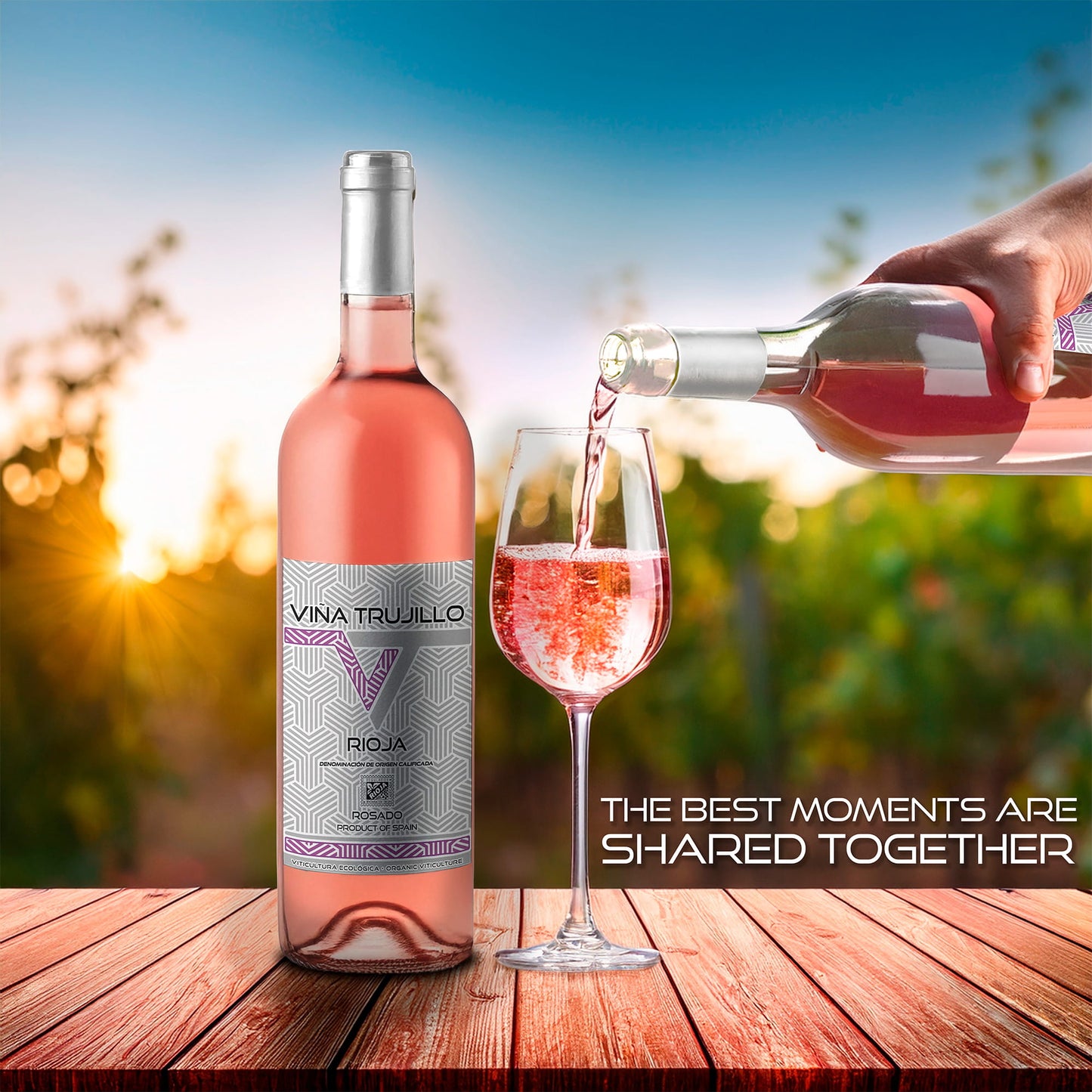Viña Trujillo Organic Rioja Rosé Wine – Pack of 6 x 75 cl Bottles