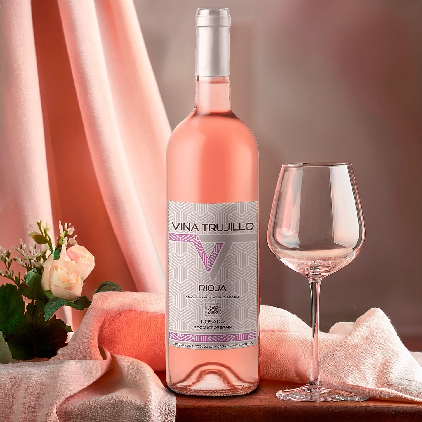Viña Trujillo Organic Rioja Rosé Wine – Pack of 6 x 75 cl Bottles